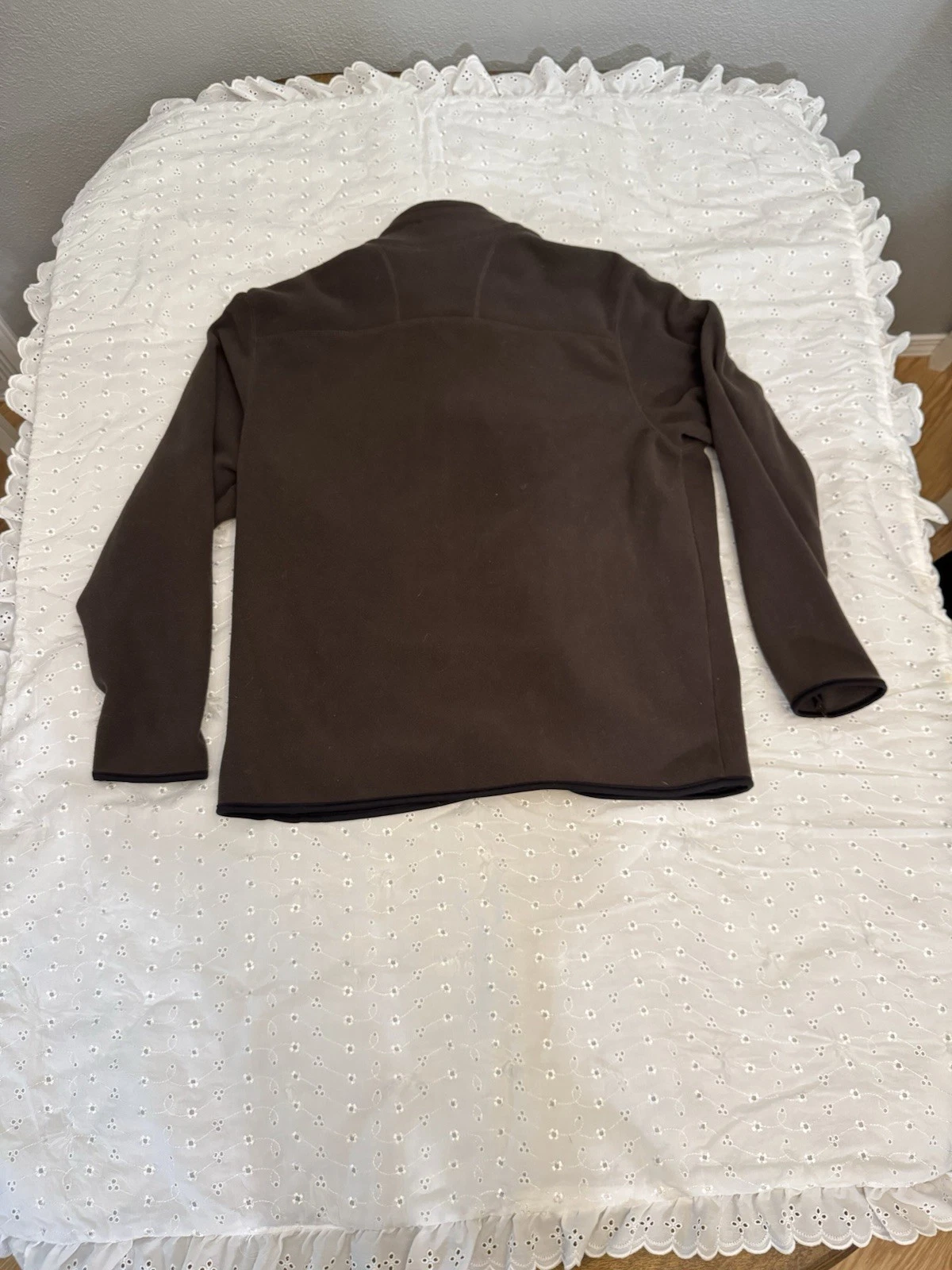 Bass Men's Size L Full Zip Fleece Jacket Brown Polyester Stand-Up Collar image 3