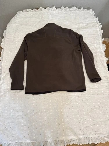 Bass Men's Size L Full Zip Fleece Jacket Brown Polyester Stand-Up Collar image 3