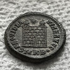 Ancient Roman Empire Coin Constantine I. AE Bronze 328-329 AD. Camp Gate