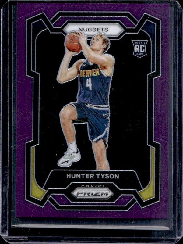 2023-24 Panini Prizm Hunter Tyson RC Prizm Purple Rookie #/99 Nuggets