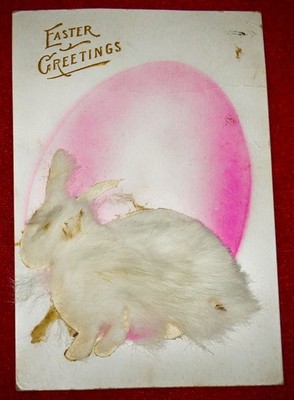 ANTIQUE Postcard Textured 3D Easter Greeting Printed in USA RARE FIND!