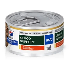 Hill's Cat Food m/d GlucoSupport Chicken & Liver Stew Canned, 2.9oz, 24-pk