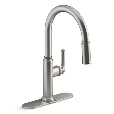 #ad #ad KOHLER Revolv 1 Handle Pull Down Sprayer Kitchen Faucet in Vibrant Stainless $132.67