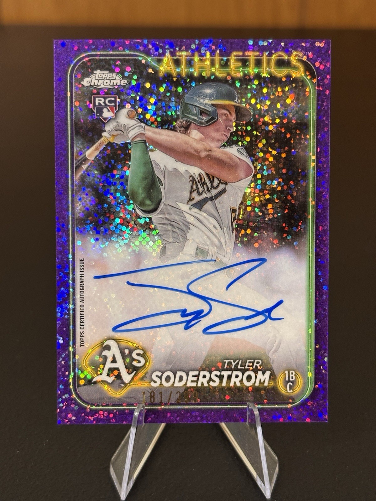 2024 Topps Chrome Tyler Soderstrom Purple Speckle Refractor RC Auto /299 #RA-TSO