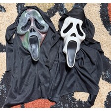 Ghost Face Mask Lot Easter Unlimited Fun World Metallic Green  Classic White