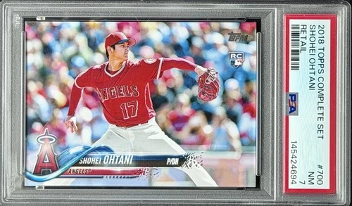 SHOHEI OHTANI 2018 TOPPS COMPLETE SET RETAIL ROOKIE RC #700 PSA 7