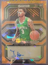 Javion Hamlet 🏀🏀 2021 Panini Prizm Draft Picks Orange Ice Penmanship Auto RC