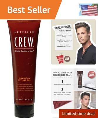 8.4 oz Men's Hair Gel with Firm Hold & High Shine - Frizz-Free Styling Essential