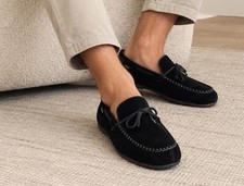 Vionic Men s Dewey Sz 10 Black Suede Slipper Orthoheel Faux Shearling In-outdoor