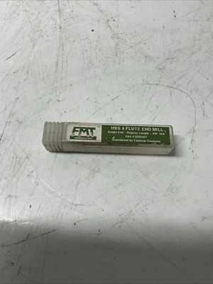 FMT Production 3/8  HSS 4 Flute End Mill Single End Fastenal 0322307. W-842