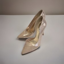 Dune London Gold D'Orsay Shoes Stiletto Heel Pointed Toe Women’s UK 8