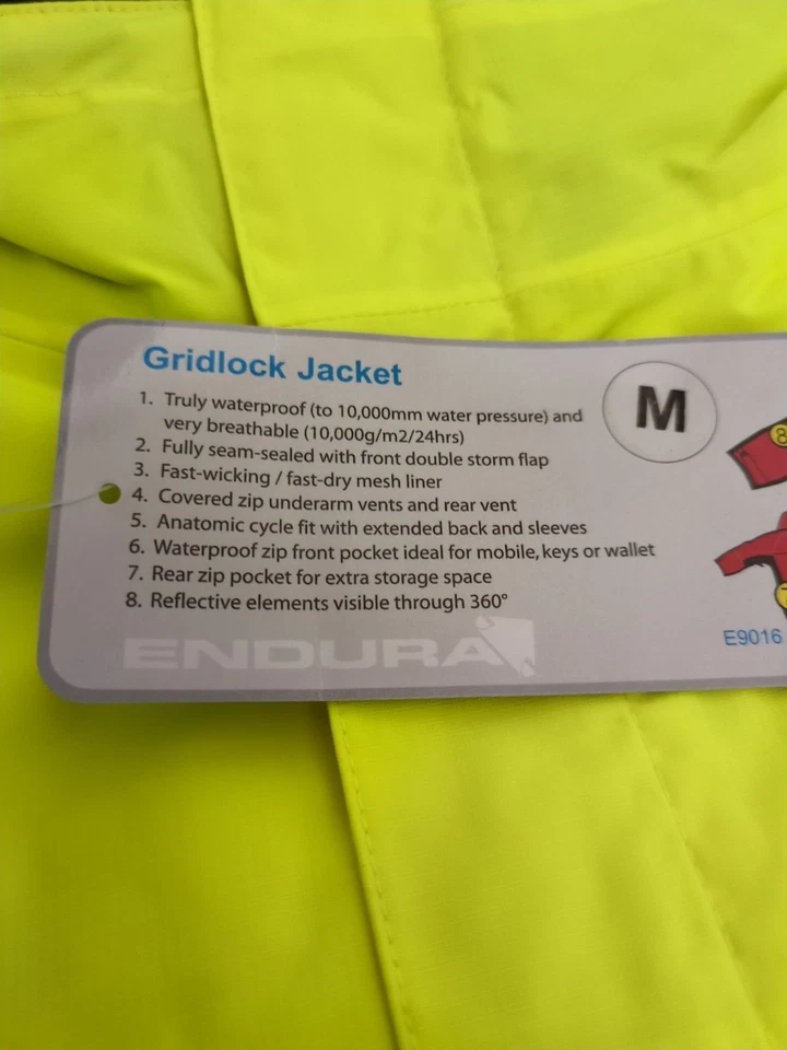 Endura Gridlock Hi-Viz Fluorescent Yellow Cycling Jacket Size M. New & Sealed. - Image 4 of 4