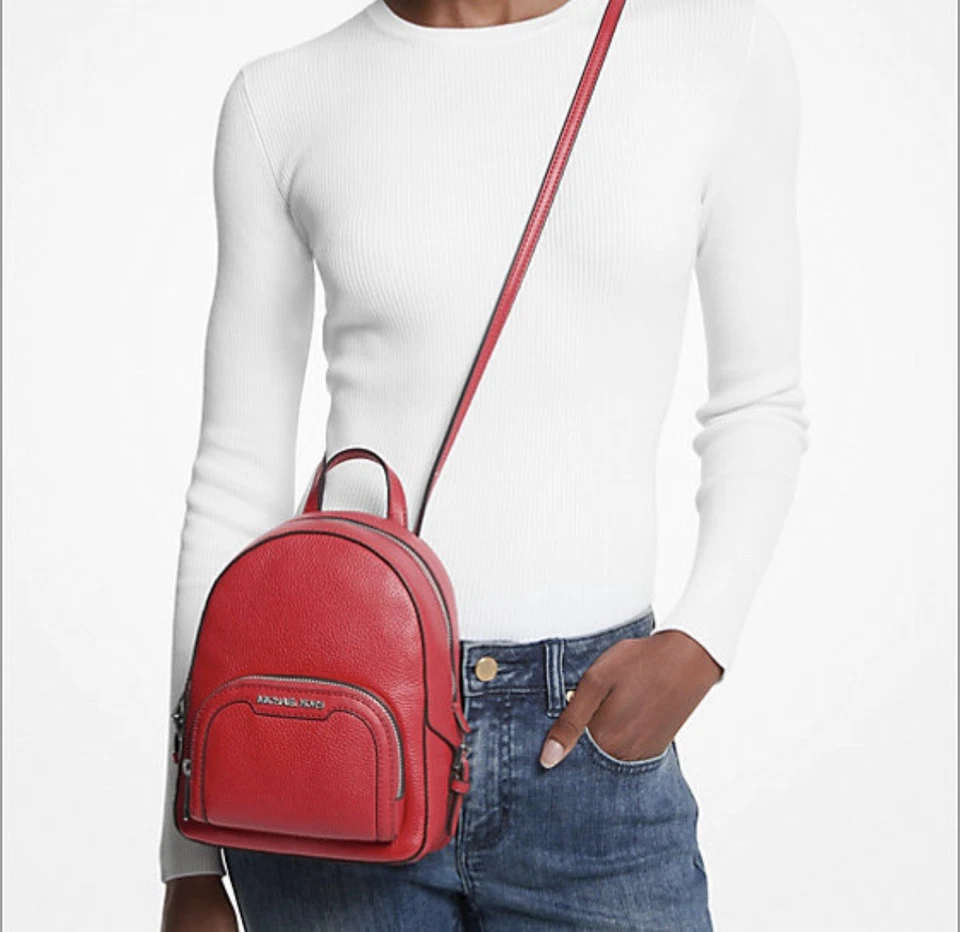 Mochila de couro pebbled vermelha Michael Kors - Imagem 4 de 4