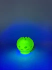 Fenton Custard Satin Glass Rose Bowl Vase Crimped Rim UV Glow Uranium 2.5" crack
