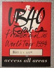 UB40 Backstage Pass. Promises And Lies World Tour 1994. Chicago Show.  — photo 1