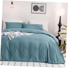 Duvet Cover King Size - 100 Washed Cotton Linen King 104" 90" Grayish Blue