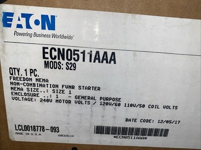 EATON ECN0511AAA S29 Freedom Nema Non-Combination Furnace Starter
