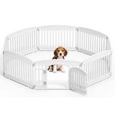 24 Inch 8 Panels Dog Playpen, Plastic Pet Play Pen Fence