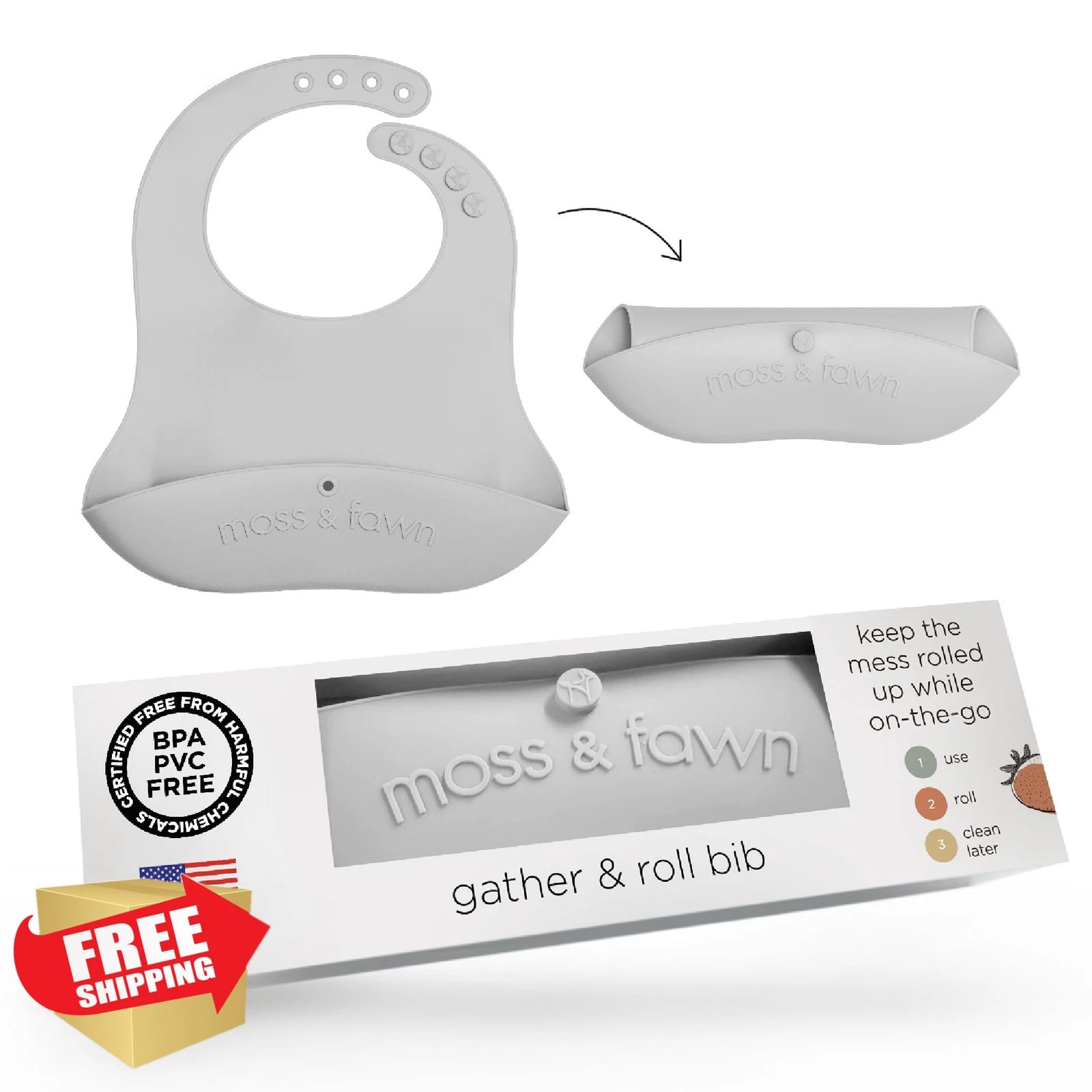 Moss and Fawn Silicone Bib Dew