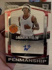 Labaron Philon 2025-26 Panini Prizm White Laser Prizm Auto /85 1st On Print PHI