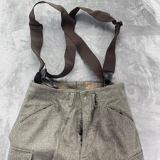 VTG Swedish Crown 1940 104 Pants Men 33x31 Military Suspender Wool Cargo hunting