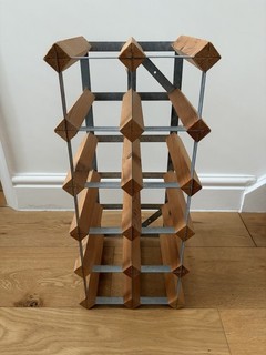 Wine Rack Freestanding Wooden and Metal (x15 Bottle Capacity)