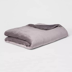 55 X 80 15lbs Micro Plush Weighted Blanket With Removable Cover Gray - Threshold