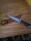 Buck Hunting Knife Wood Handle Stainless Steel Clip Point Blade w/ Sheath 2008 — photo 2