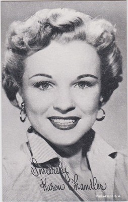 EXHIBIT CO. ARCADE VOCALISTS CARD 1950'S KAREN CHANDLER!! RARE, POPULAR CARD!!