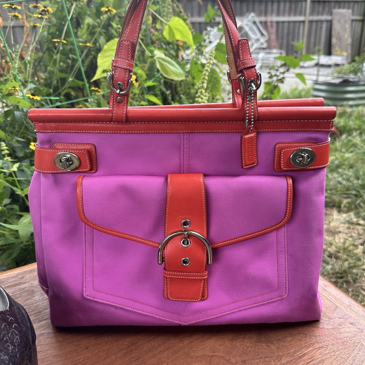 Coach Hampton Double Turnlock Satchel Style No. 9367 (A043-9367