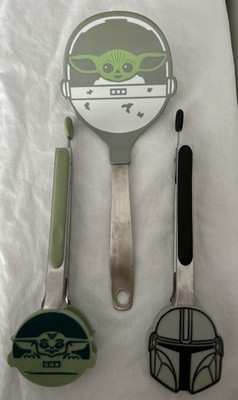 Star Wars Mandalorian Kitchen Set Baby Yoda Spatula & 2pc Silicone Tongs Grogu