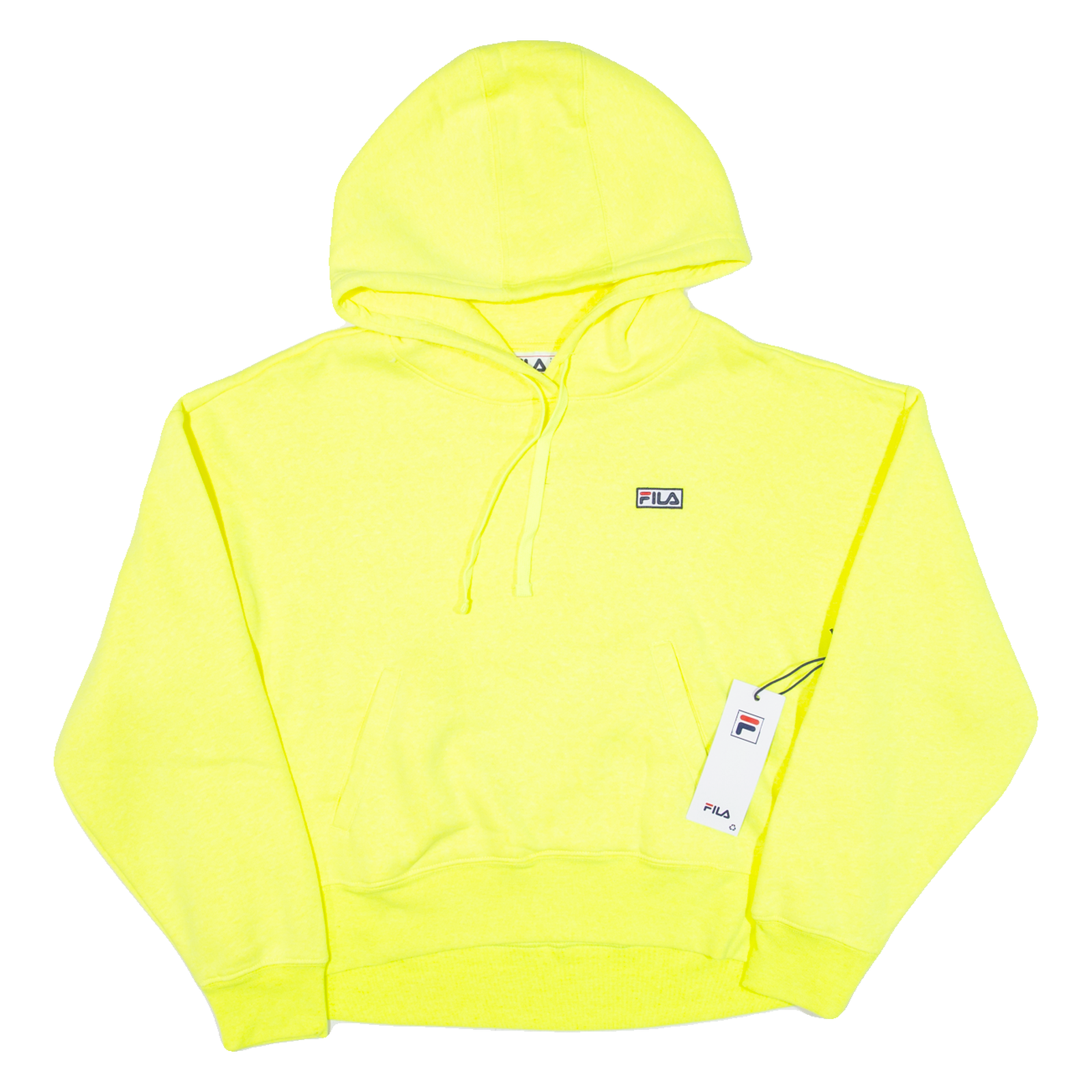 FILA Neon Cropped Felpa con Cappuccio Donna Giallo L