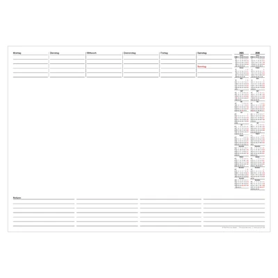 PUK KRÄMMER GMBH PuK Schreibtischunterlage Papier Kalender 2026 2027 DIN A2 25 Blatt Kantenschutz