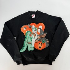 Vintage Jerzees Kids Halloween Boo Sweatshirt Black Made in USA Size M 10-12