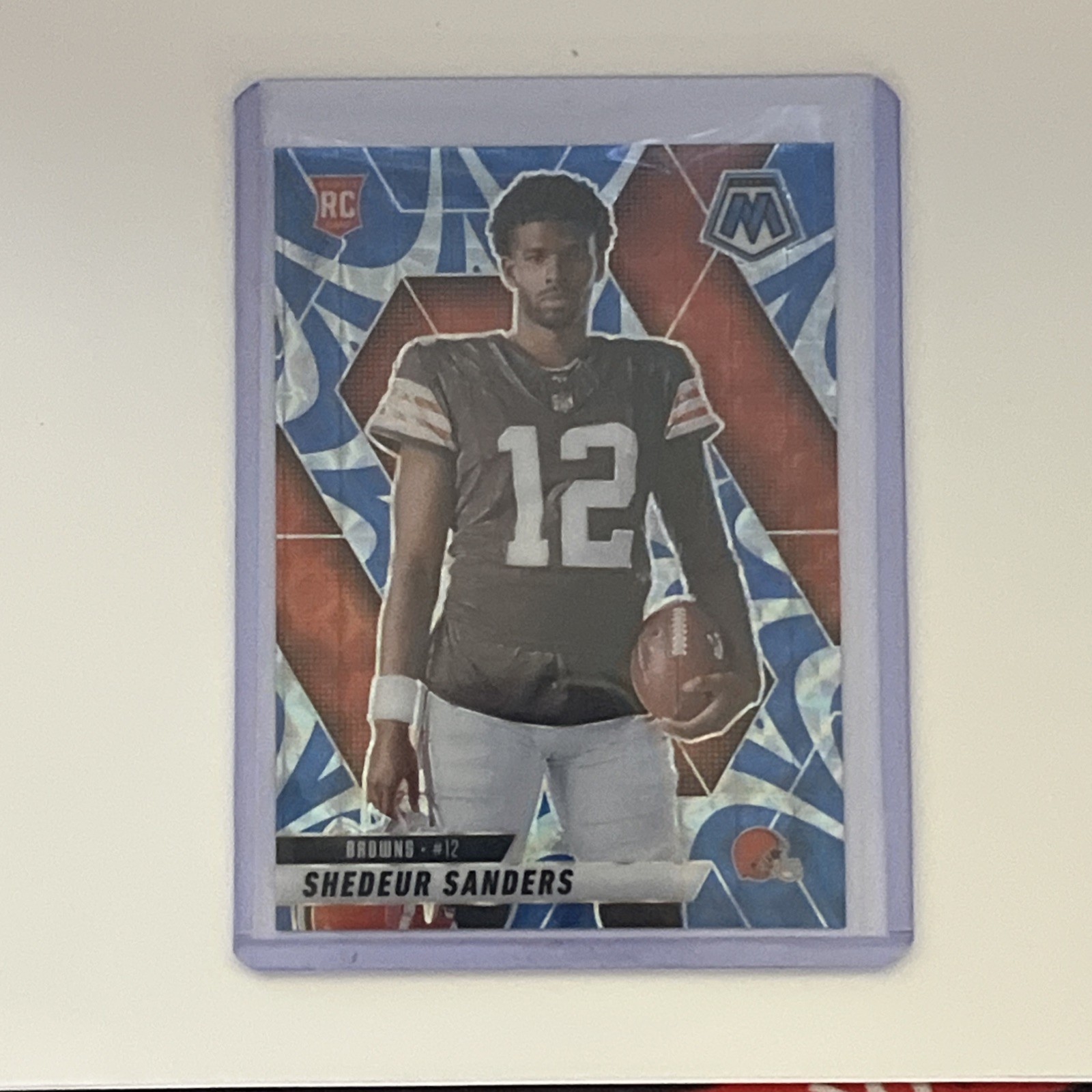 2025  Shedeur Sanders #290 RC Panini Mosaic Photo Variation Reactive Blue
