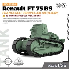 SS35834 1/35 Military Model Kit France Renault FT 75 BS Self-Propelled Artillery