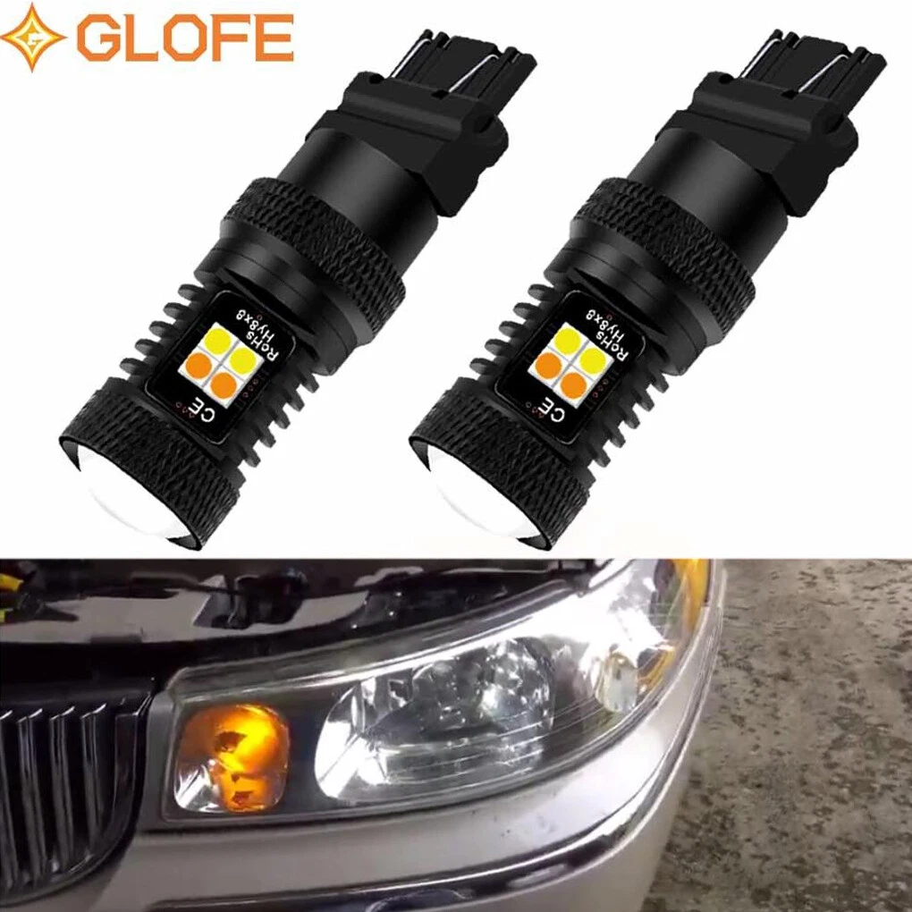 Switchback Amber White LED Front Turn Signal Bulb For 1998-2002 Lincoln Town Car