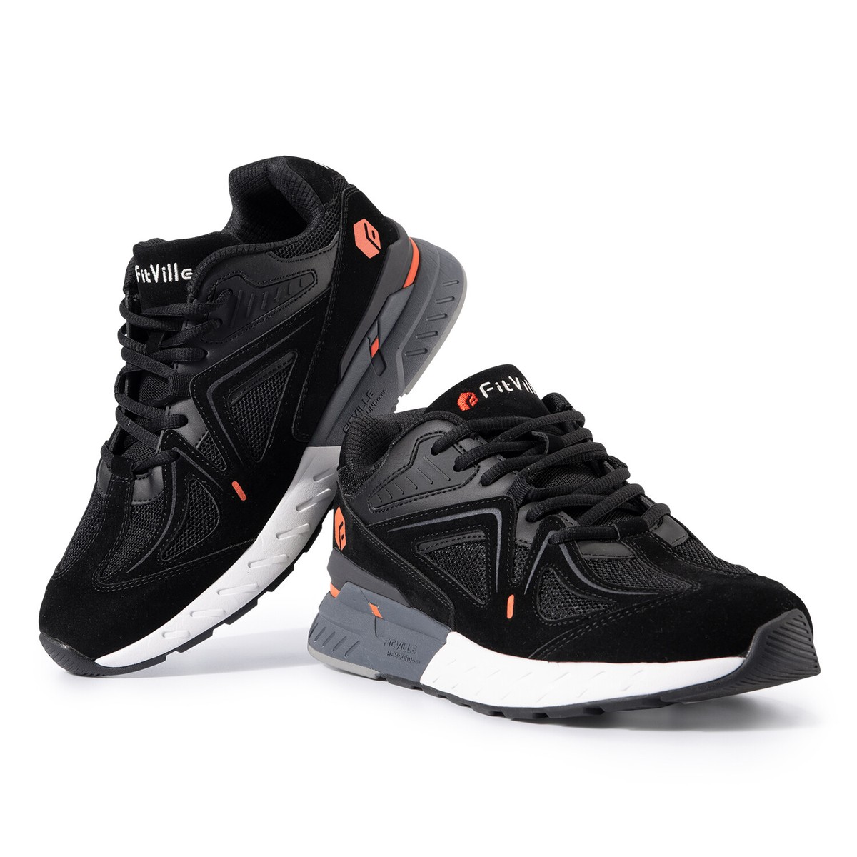 FitVille Mens Size 14 EW Rebound Comfort Sneakers Black Wide Width Arch Support FitVille Men High-top Wide Walking Shoes Rebound Core  main image 4