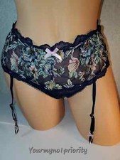 L Victorias Secret DREAM ANGELS Hipster Thong Garter Belt 34.50