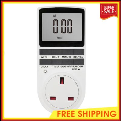 Programmable Timing Socket Large Screen Plug Outlet UK Plug Kitchen Timer Socket