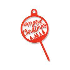 Acryl Cake Topper Frohe Weihnachten Birne Rot X Mas Bäume Party Deko Idee 