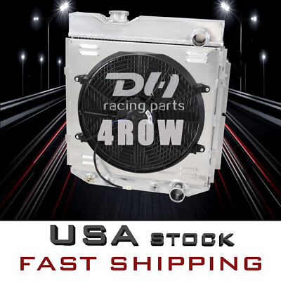 4 Row Aluminum Radiator+Shroud+Fan For 1960-66 Ford Mustang Falcon Comet 260 289