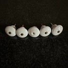6pc Vintage White Porcelain Cabinet Knobs Drawer Pull 1.25" Mushroom Screw Vtg * — photo 4