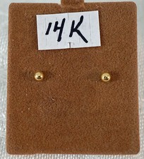 3mm 14K Yellow Gold Ball Stud earrings