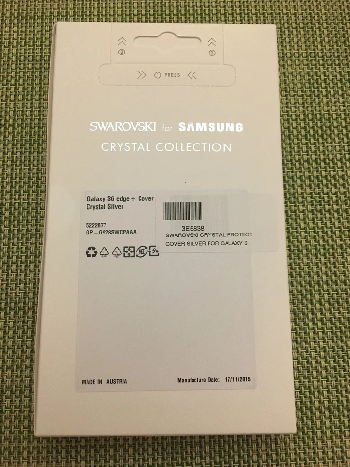 Cubierta de teléfono Swarovski para Samsung Galaxy S6 Edge Plus cristal plateado TOTALMENTE NUEVA Foto 2 de 2