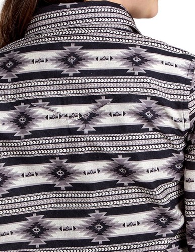 Roper Western Shirt Girls Aztec L/S Black 03-080-0067-0153 BL - Picture 2 of 2