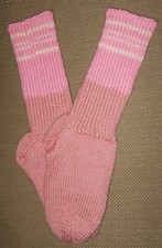 NEW Warm and Soft Hand Knit Socks 8.0 inches length 