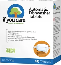 If You Care Dishwasher Tablets 40 Count - Powerful, Plant Based, Concentrated, B