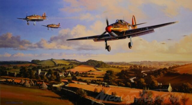 Tangmere Hurricanes by Nicolas Trudgian signed by RAF Hurricane Aces