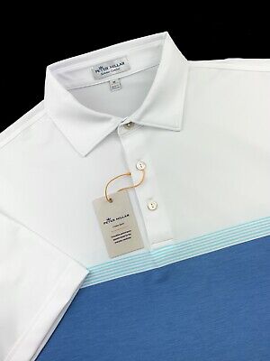 Peter Millar Crown Sport Summer Comfort Engineered Striped Polo Shirt Medium | eBay